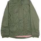 TOMMY HILFIGER Womens Green Cotton Blend Hooded Jacket XL Zip Casual Outerwear