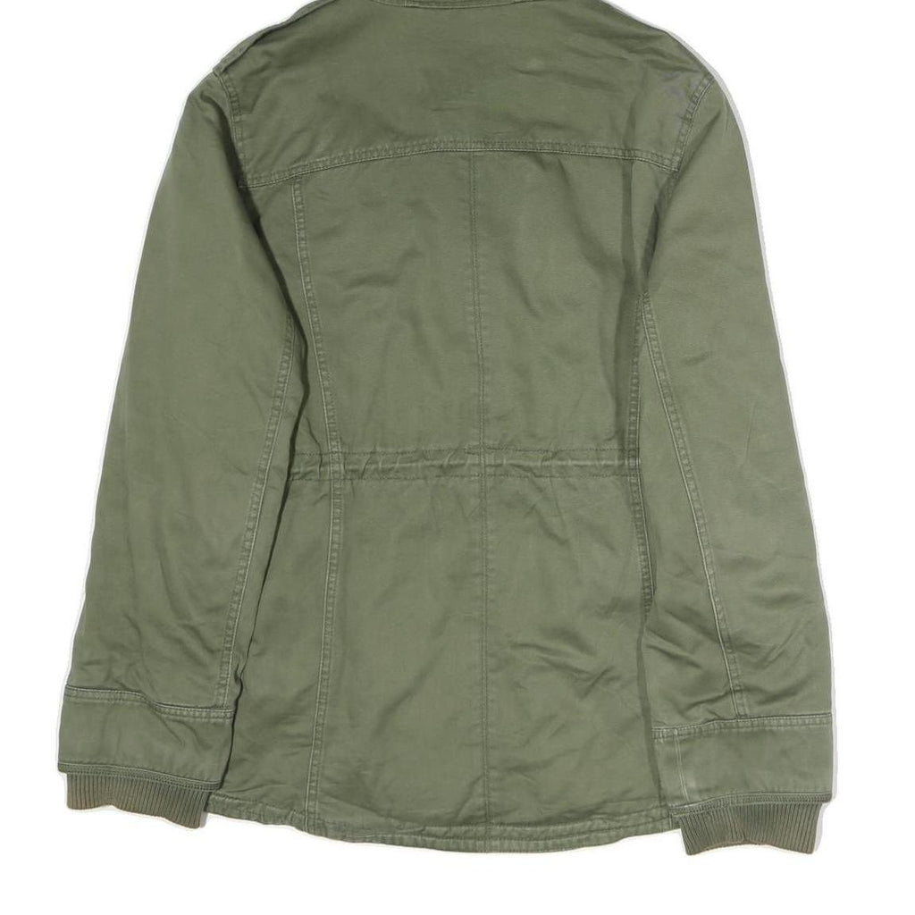 TOMMY HILFIGER Womens Green Cotton Blend Hooded Jacket XL Zip Casual Outerwear