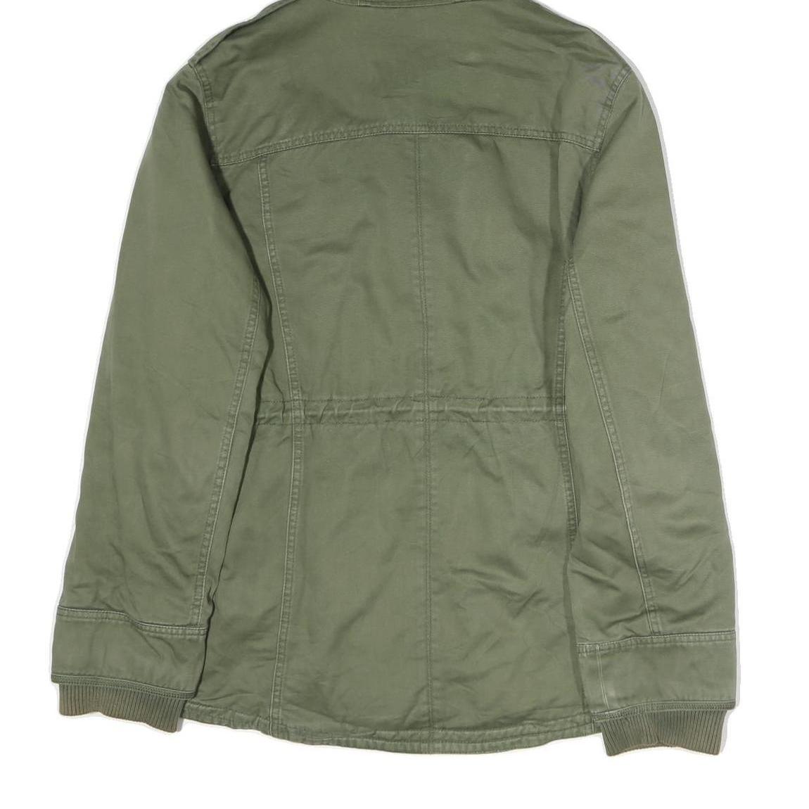 TOMMY HILFIGER Womens Green Cotton Blend Hooded Jacket XL Zip Casual Outerwear