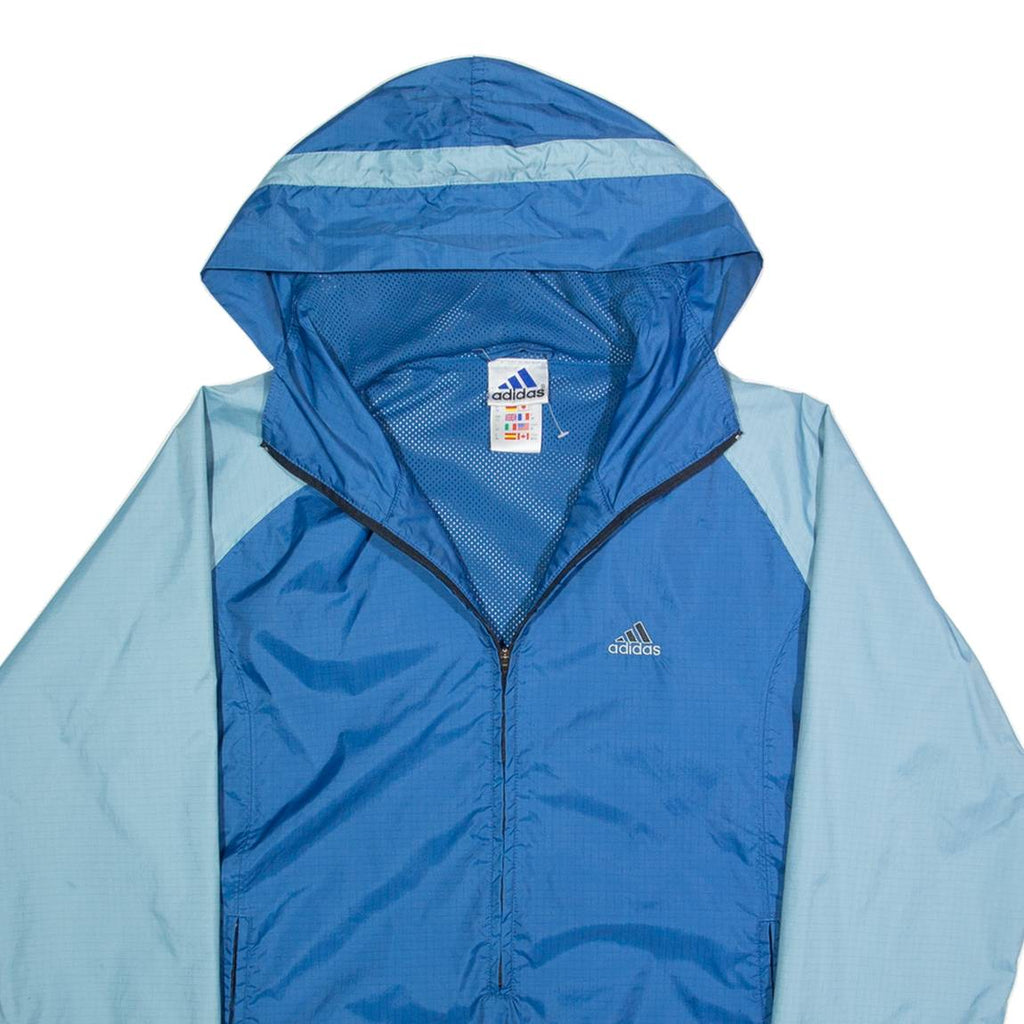 ADIDAS Womens Pullover Jacket Blue Hooded S