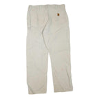 CARHARTT Mens Cotton Blend Beige Workwear Regular Straight Trousers W38 L34