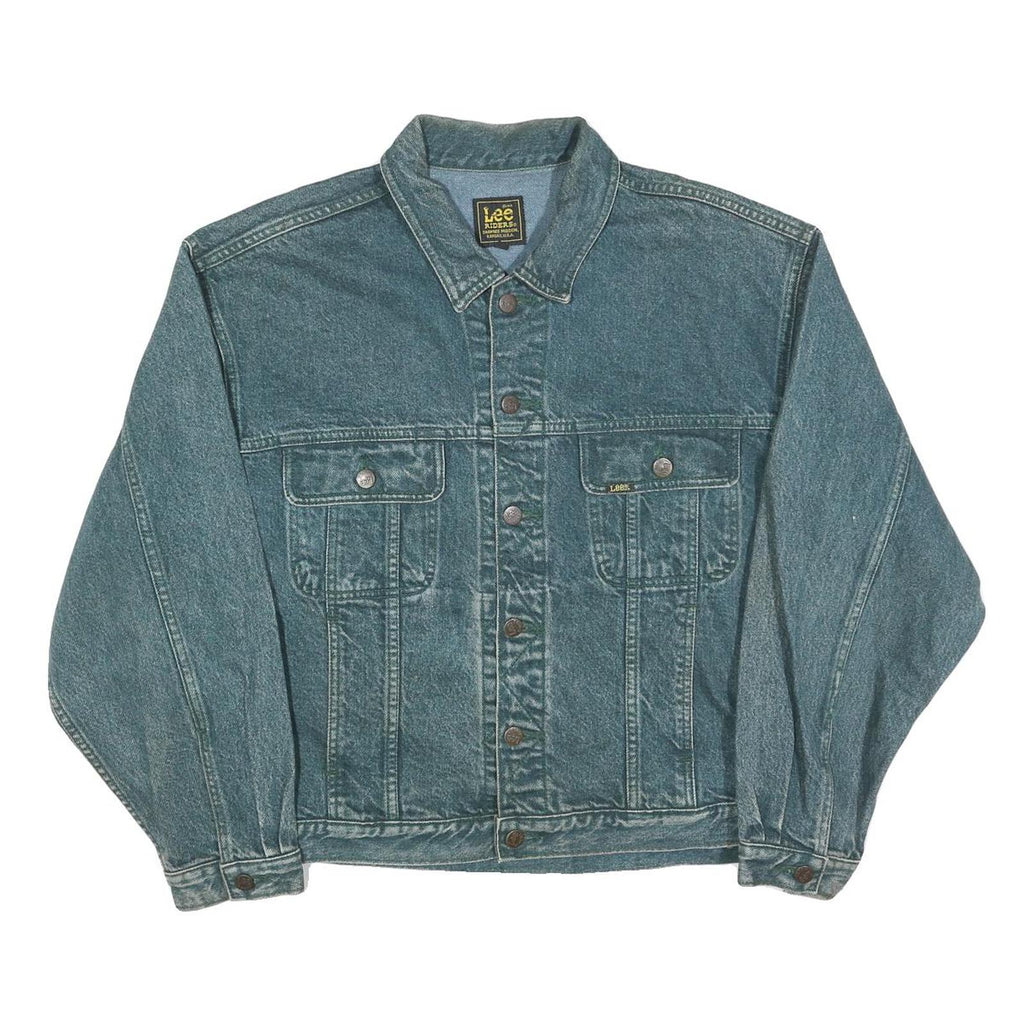 LEE Mens Blue Denim Jacket L Cotton Button Closure Classic Fit Vintage Style