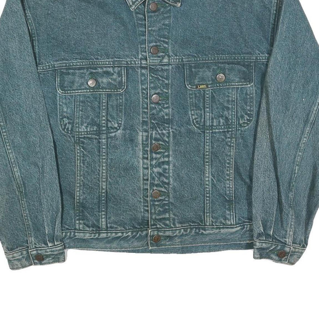 LEE Mens Blue Denim Jacket L Cotton Button Closure Classic Fit Vintage Style