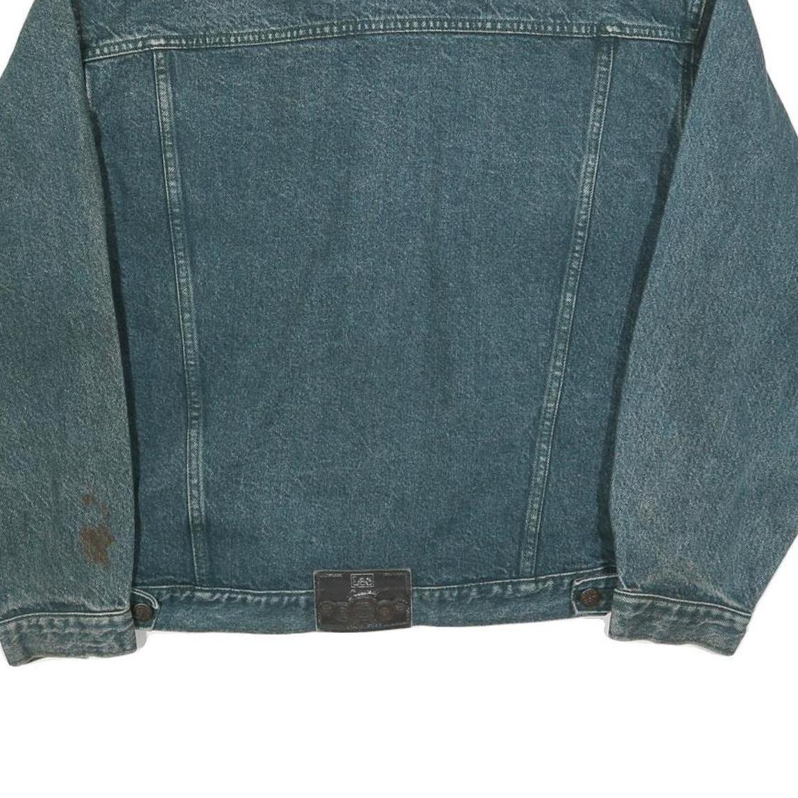 LEE Mens Blue Denim Jacket L Cotton Button Closure Classic Fit Vintage Style