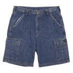 WRANGLER Mens Denim Blue Cargo Shorts M W33 Classic Cotton Blend Casual