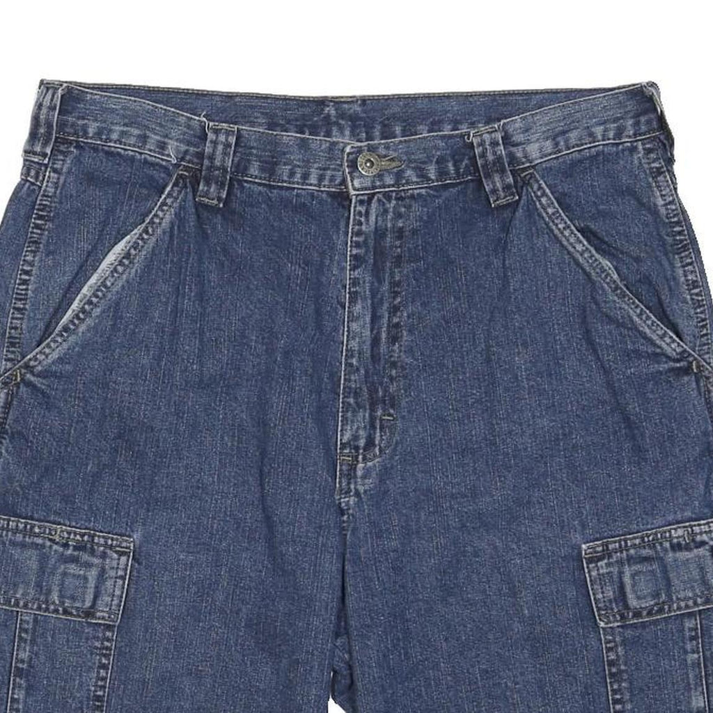WRANGLER Mens Denim Blue Cargo Shorts M W33 Classic Cotton Blend Casual