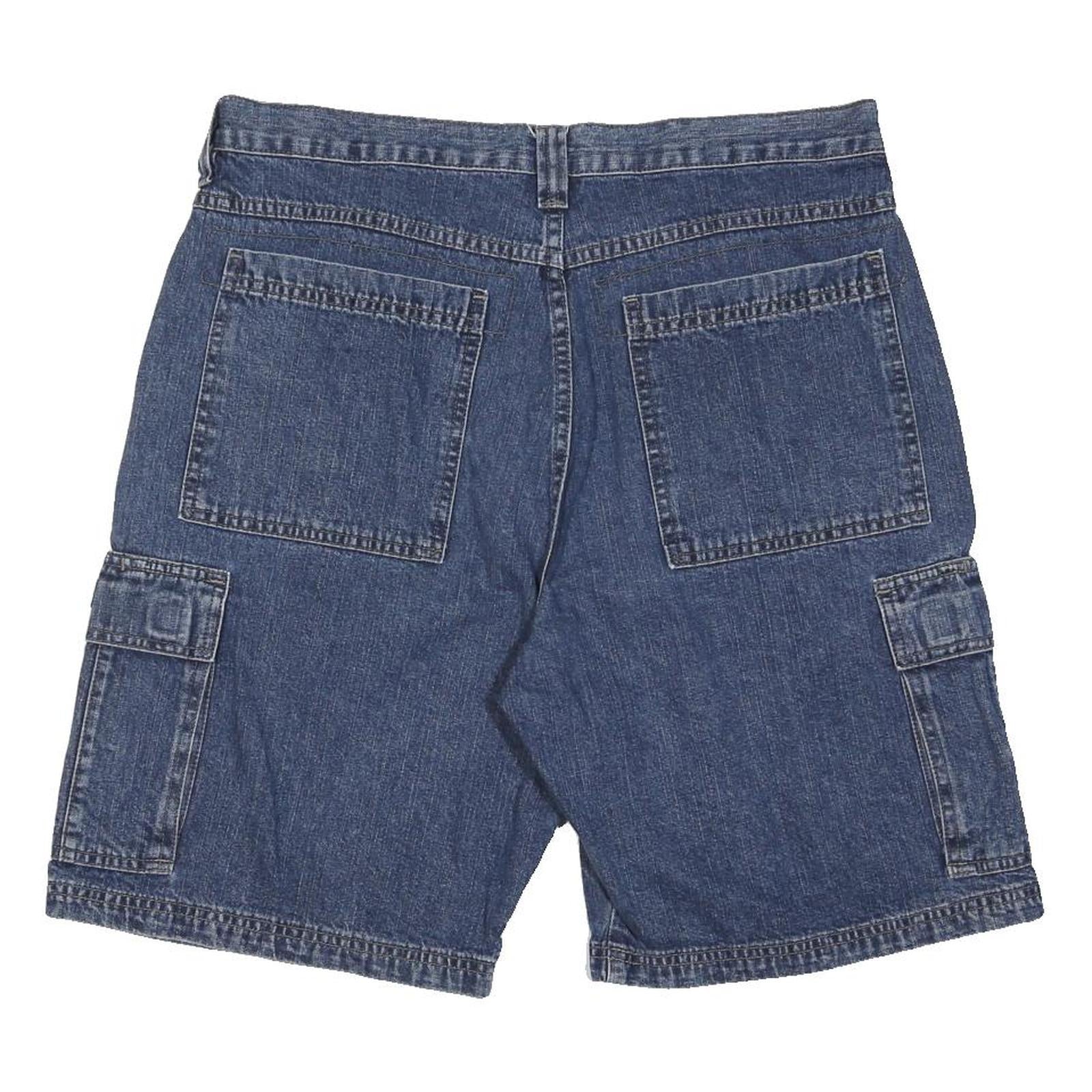 WRANGLER Mens Denim Blue Cargo Shorts M W33 Classic Cotton Blend Casual
