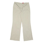 HUGO BOSS Womens Cotton Blend Beige Regular Straight Trousers W32 L32 Classic