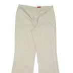 HUGO BOSS Womens Cotton Blend Beige Regular Straight Trousers W32 L32 Classic