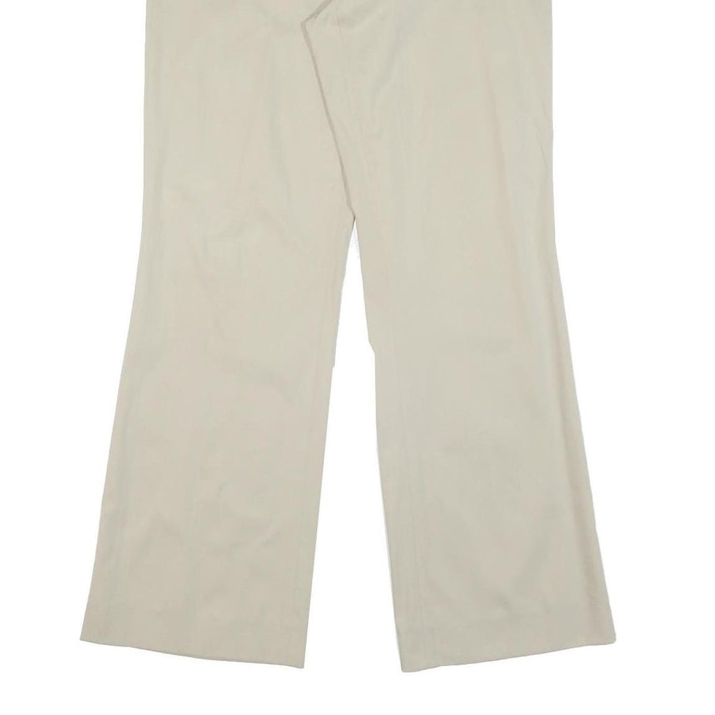 HUGO BOSS Womens Cotton Blend Beige Regular Straight Trousers W32 L32 Classic