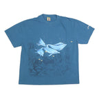 TUCAN TACO Mens Blue XL T-Shirt Short Sleeve Crew Neck Dolphin Graphic Print