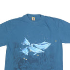 TUCAN TACO Mens Blue XL T-Shirt Short Sleeve Crew Neck Dolphin Graphic Print