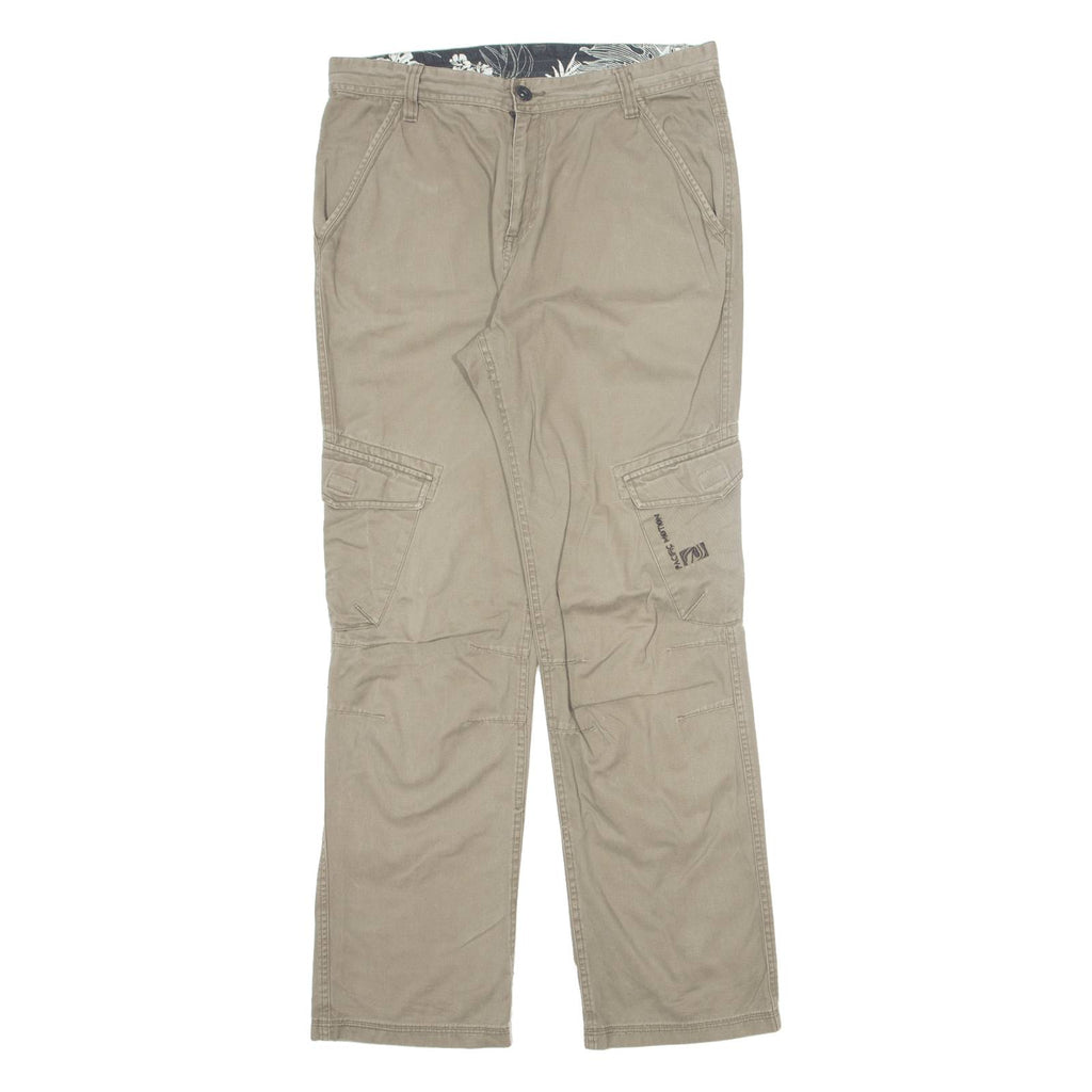 PACIFIC MOTION Cargo Womens Trousers Brown Regular Straight W34 L32