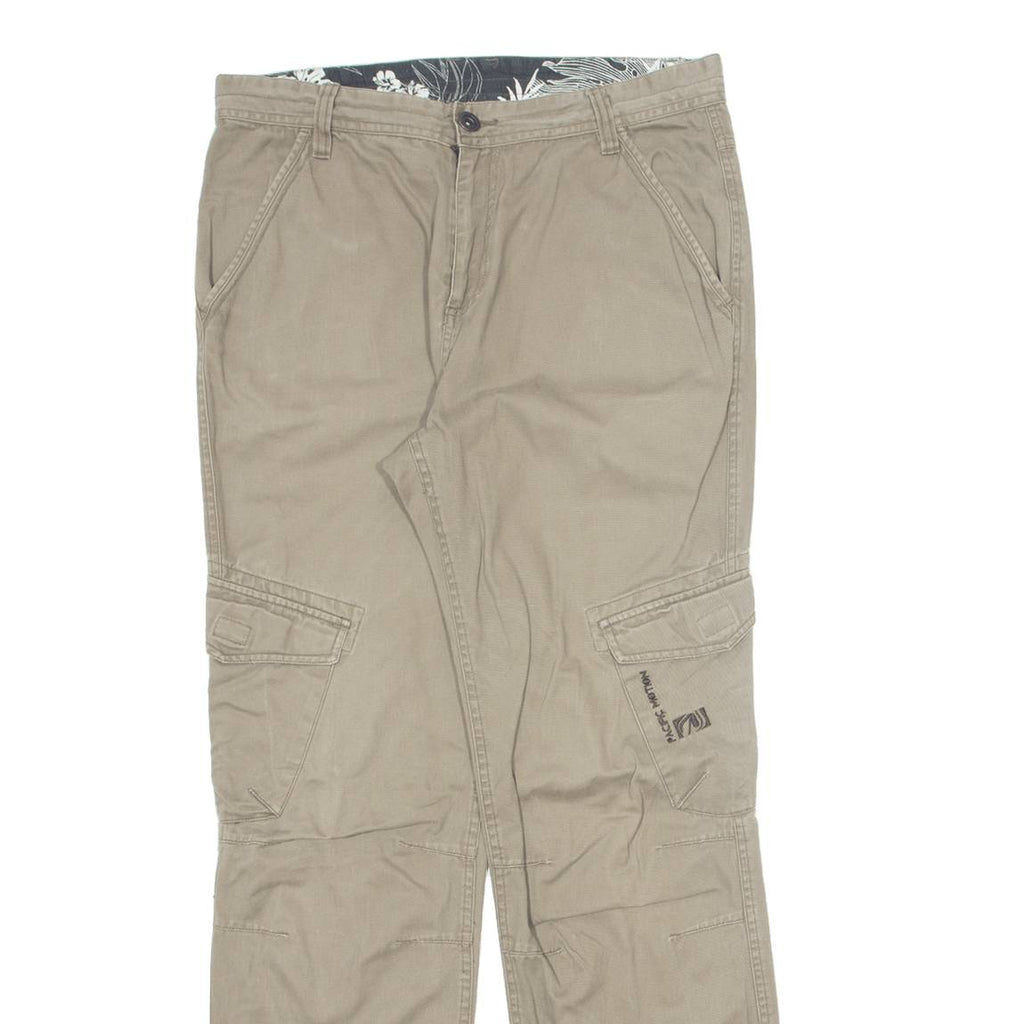 PACIFIC MOTION Cargo Womens Trousers Brown Regular Straight W34 L32