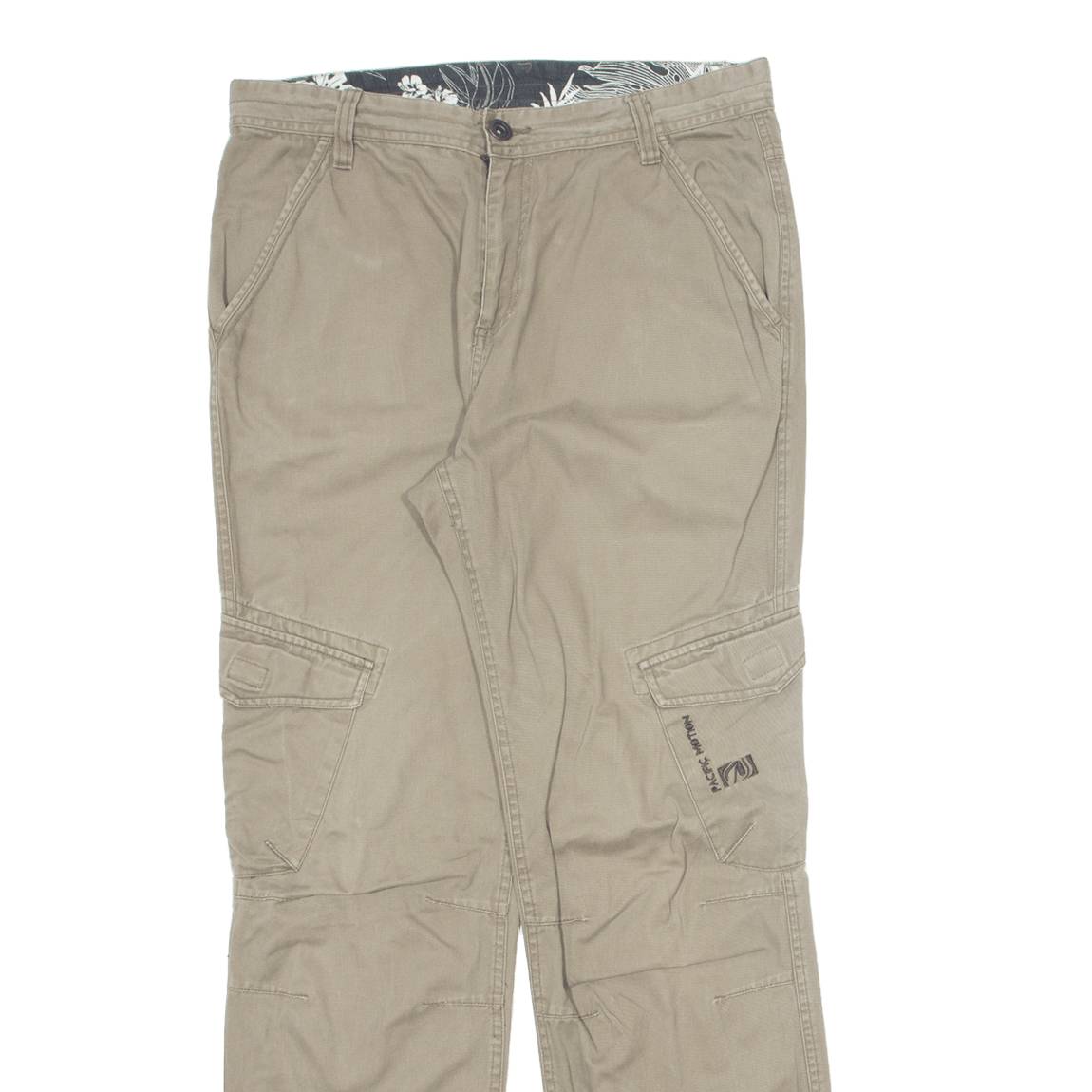 PACIFIC MOTION Cargo Womens Trousers Brown Regular Straight W34 L32