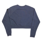 NIKE Womens Blue Cotton Blend Crew Neck M Sweatshirt Large Swoosh Logo Casual