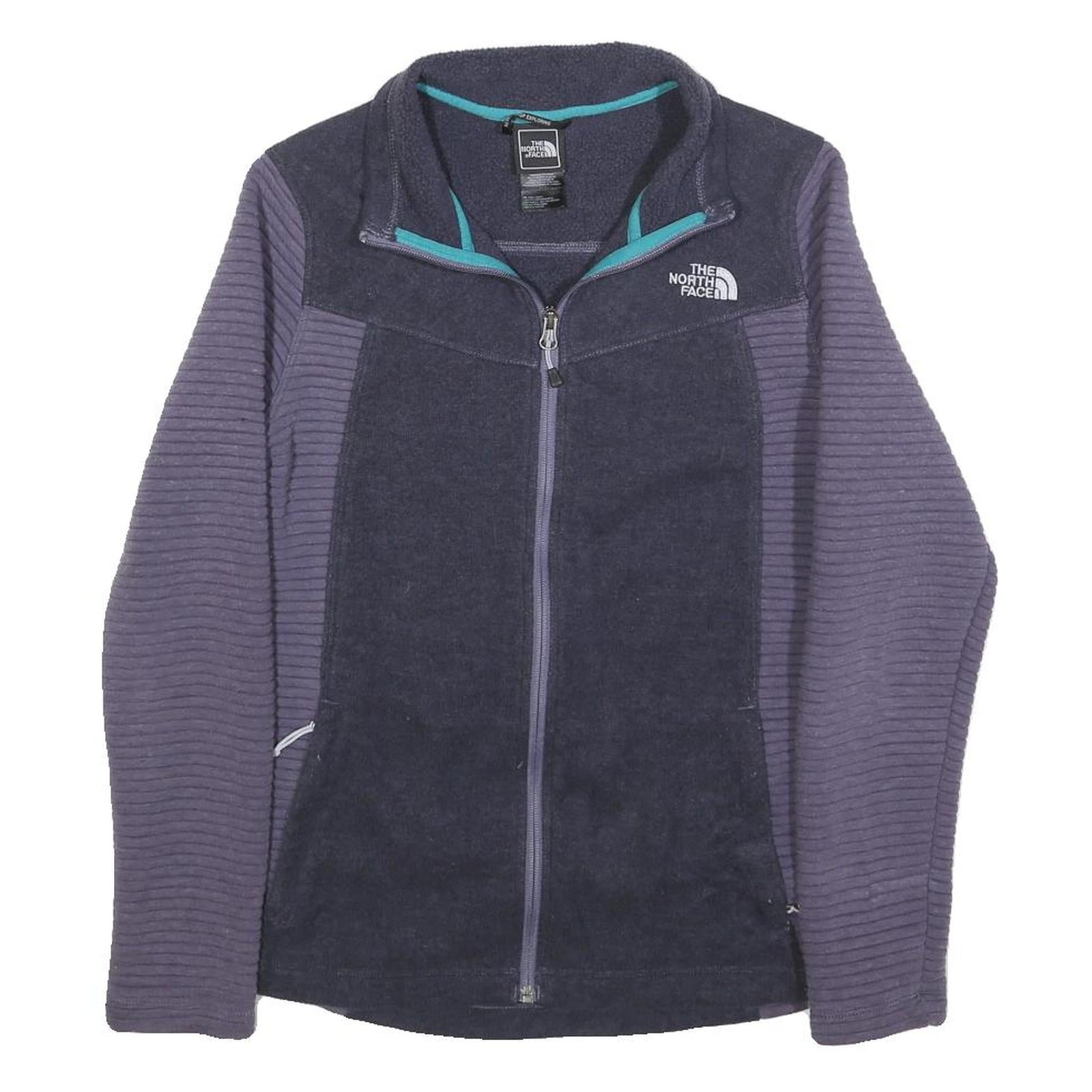 THE NORTH FACE Womens Blue & Purple Zip Jacket M Polyester Fleece Outdoor Active
