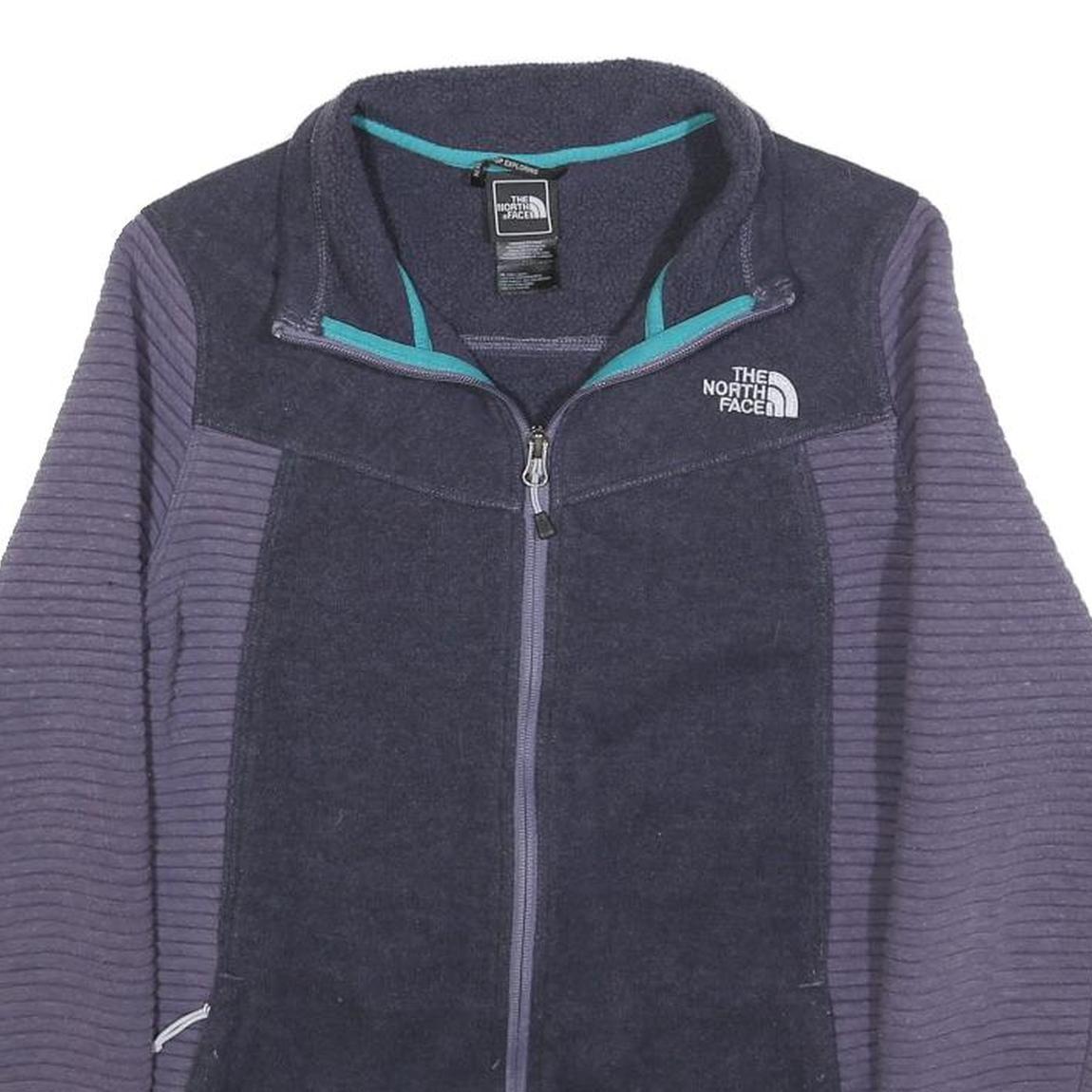 THE NORTH FACE Womens Blue & Purple Zip Jacket M Polyester Fleece Outdoor Active