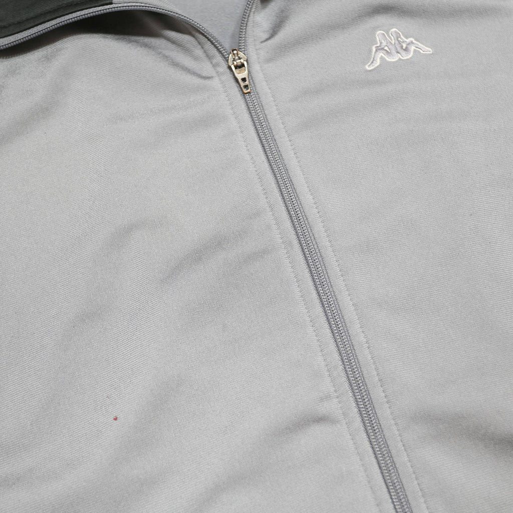 KAPPA Mens Grey & Black Sports Track Jacket L Polyester Zip Plain