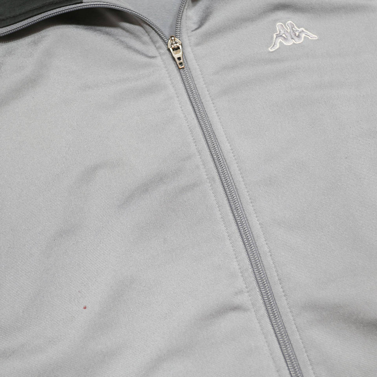 KAPPA Mens Grey & Black Sports Track Jacket L Polyester Zip Plain