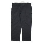 DICKIES Mens Relaxed Cotton Black Work Cargo Trousers W44 L32 Zip Closure