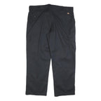 DICKIES Mens Relaxed Cotton Black Work Cargo Trousers W44 L32 Zip Closure