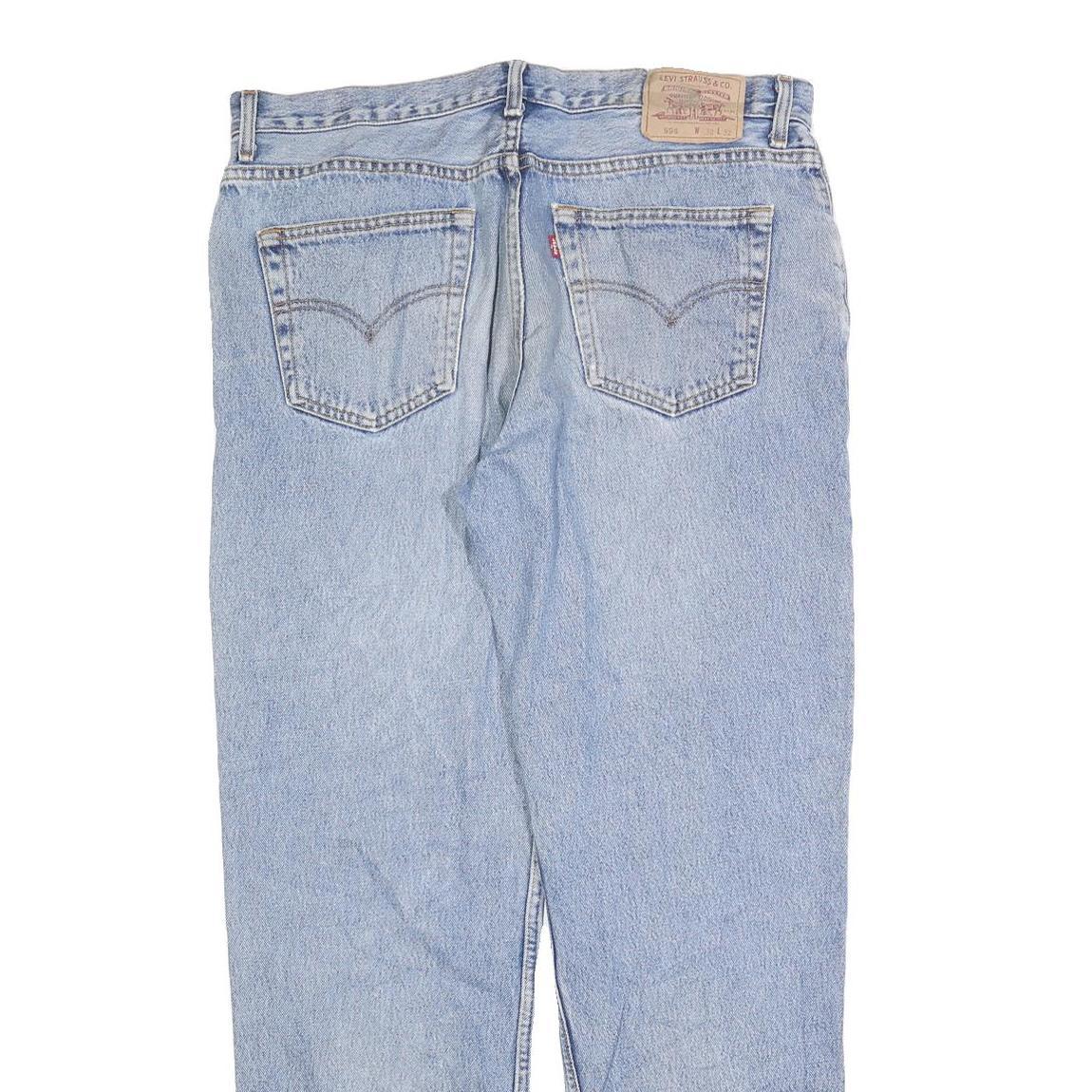 LEVI'S 594 Mens Regular Light Blue Denim Jeans W38 L32 Classic Zip Closure