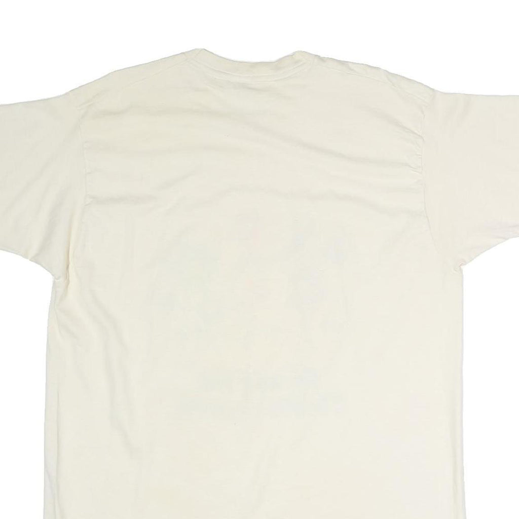 Mens White Cotton Funny Bunny Graphic T-Shirt XL Short Sleeve Crew Neck