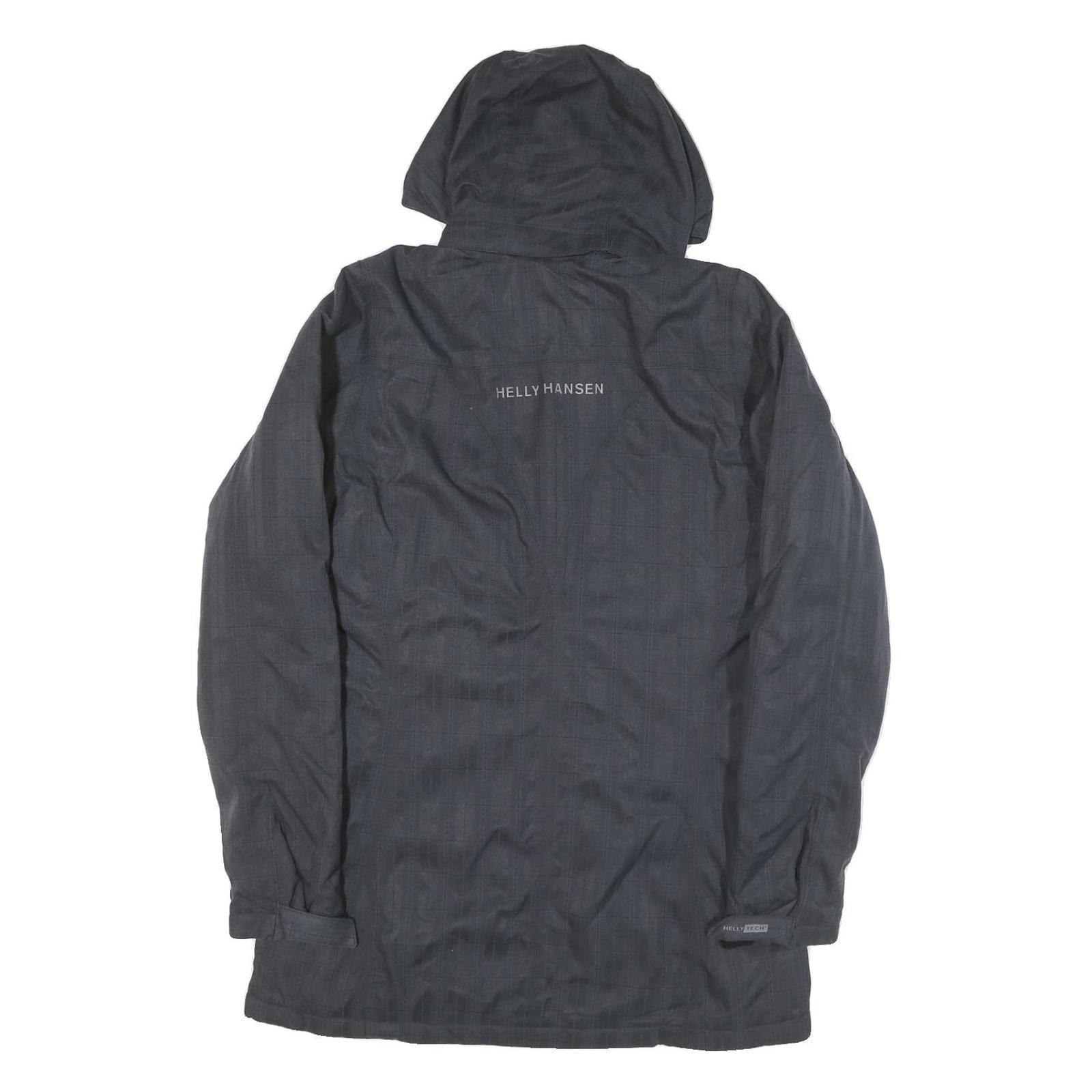 HELLY HANSEN Womens Black Jacket M Polyester Blend Hooded Zip Outdoor Waterproof
