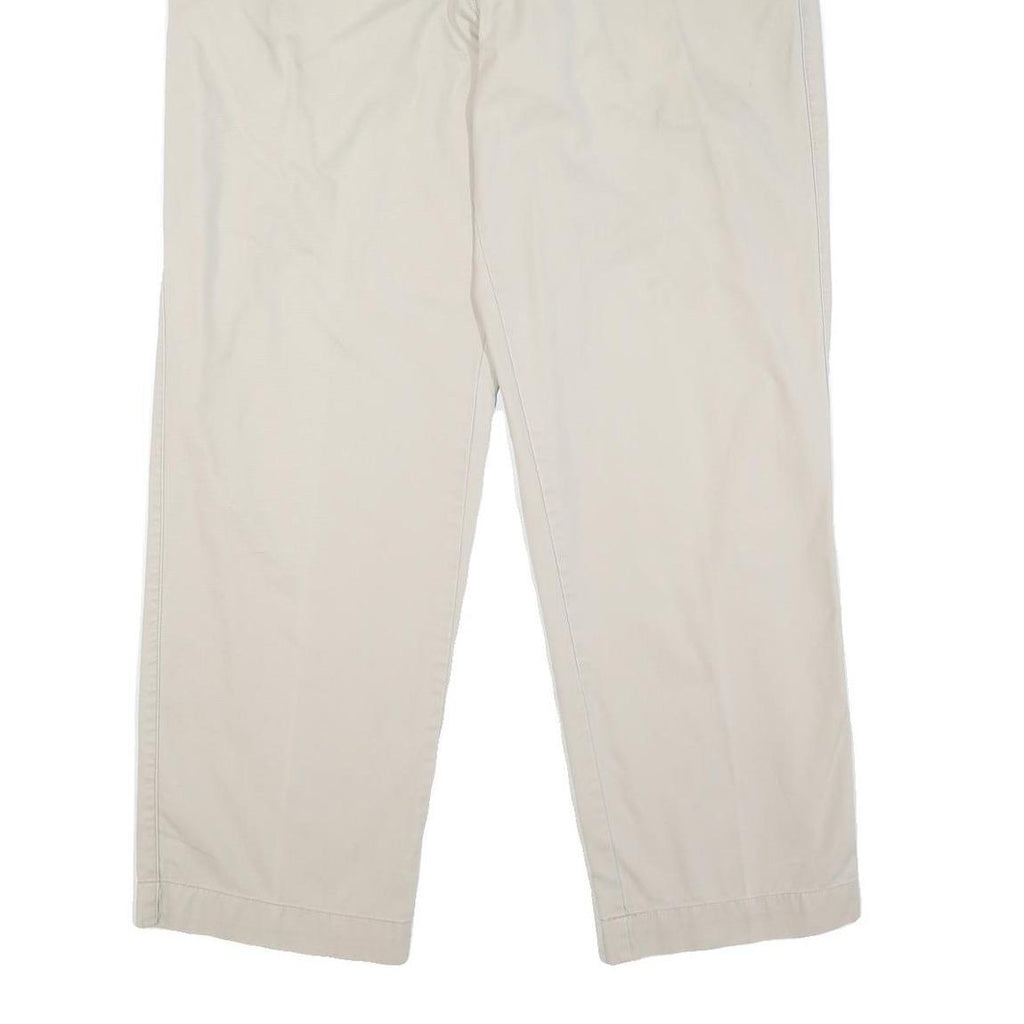 CHAPS Mens Cotton Blend Beige Regular Fit Straight Leg Trousers W32 L32 Casual