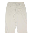 CHAPS Mens Cotton Blend Beige Regular Fit Straight Leg Trousers W32 L32 Casual