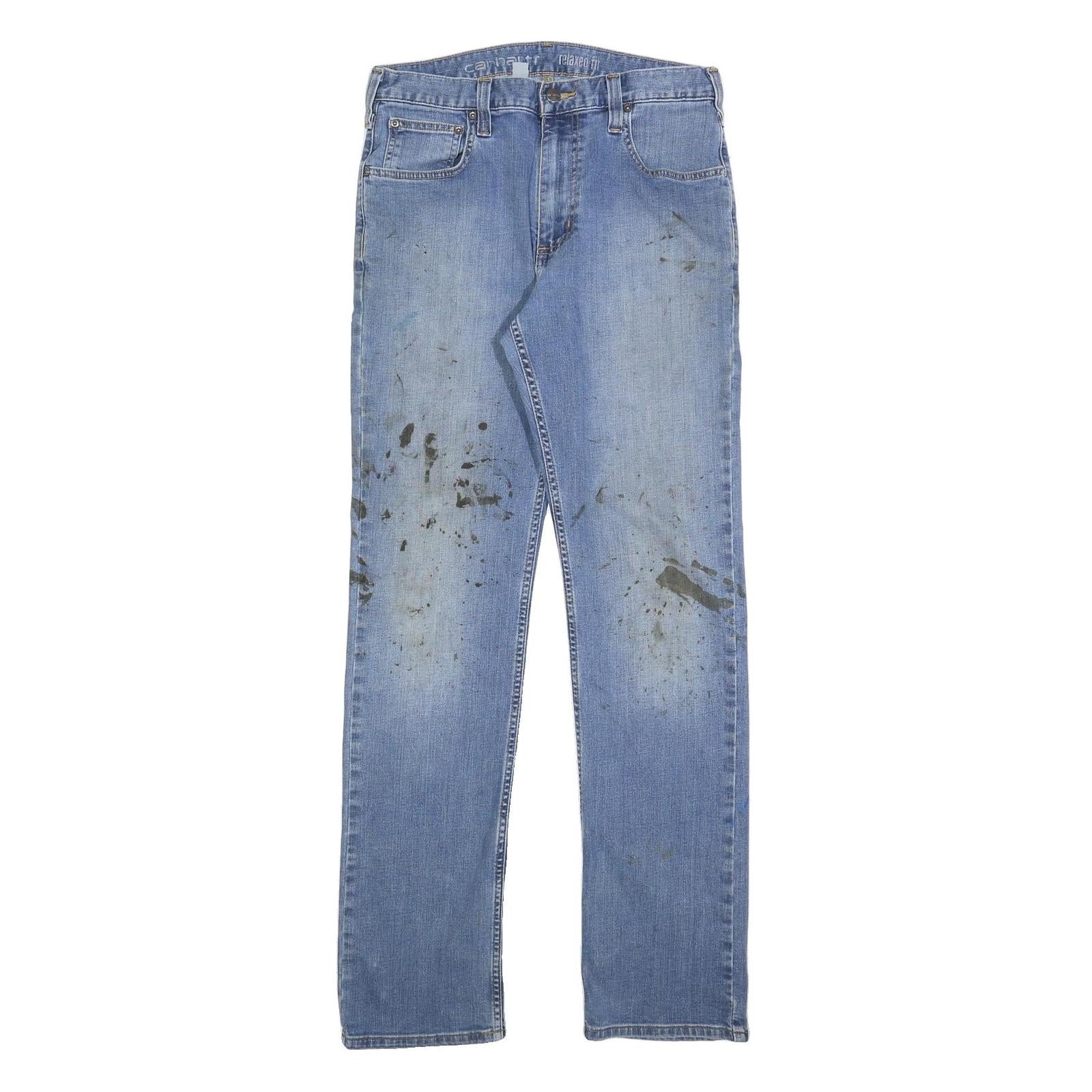 CARHARTT Mens Jeans Blue Relaxed Straight Denim Medium W31 L34 Workwear