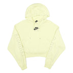 NIKE Womens Yellow Cropped Hoodie M Nike Air Print Sweatshirt