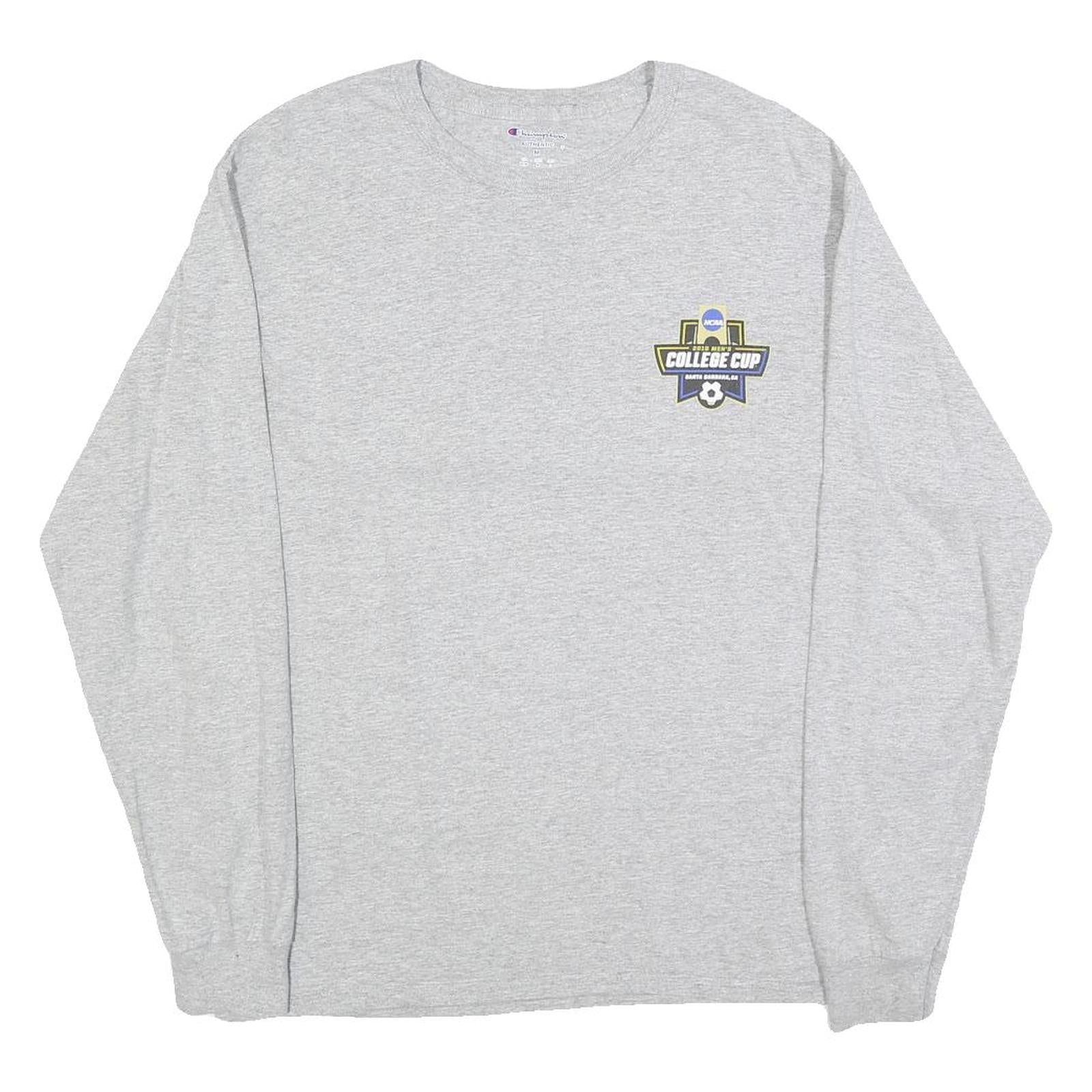 CHAMPION Mens Grey NCAA College Cup Long Sleeve Crew Neck T-Shirt M