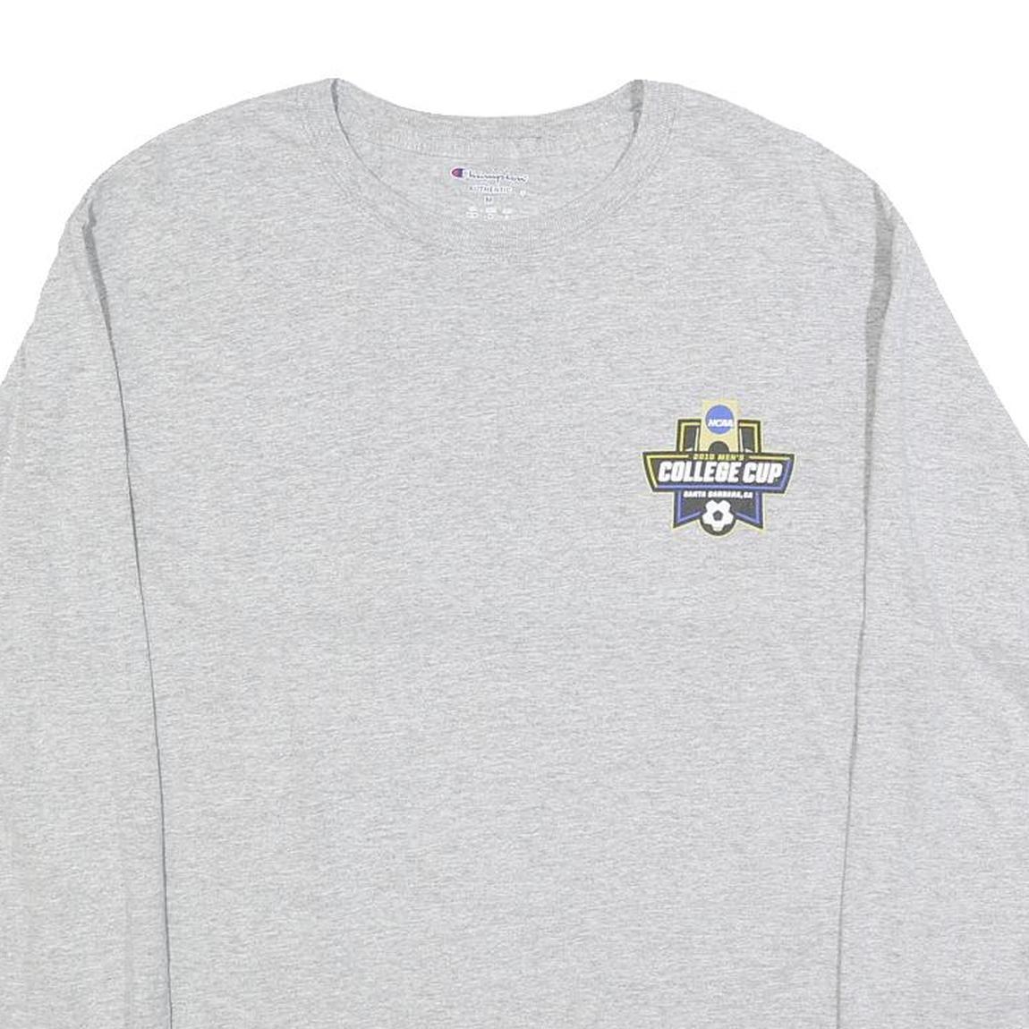 CHAMPION Mens Grey NCAA College Cup Long Sleeve Crew Neck T-Shirt M