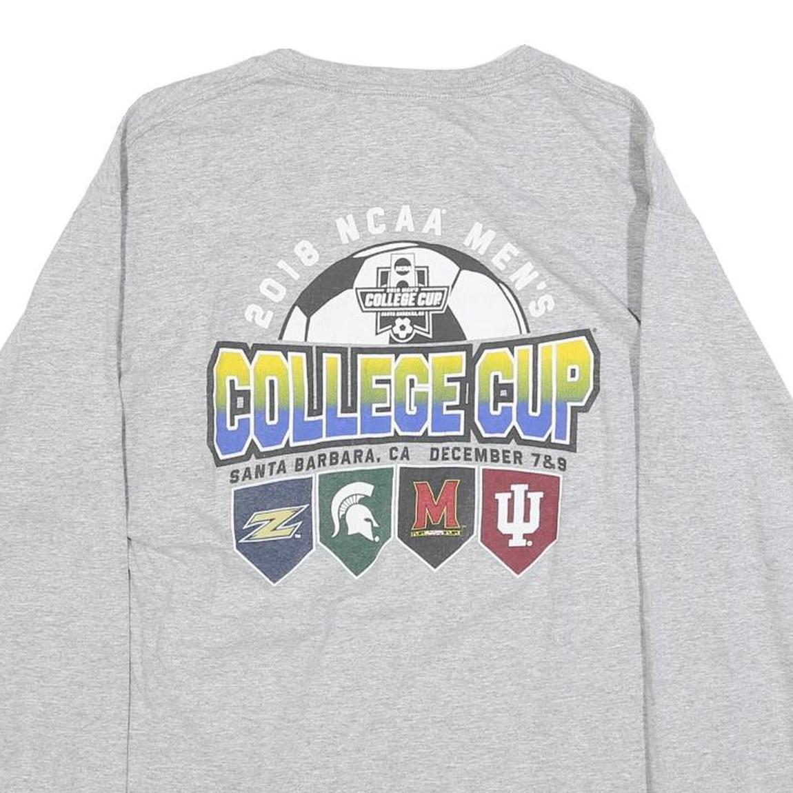 CHAMPION Mens Grey NCAA College Cup Long Sleeve Crew Neck T-Shirt M