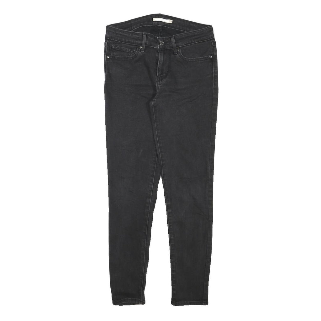 LEVI'S Womens Jeans Black Slim Skinny Denim W26 L26 Stretch Comfort Zip