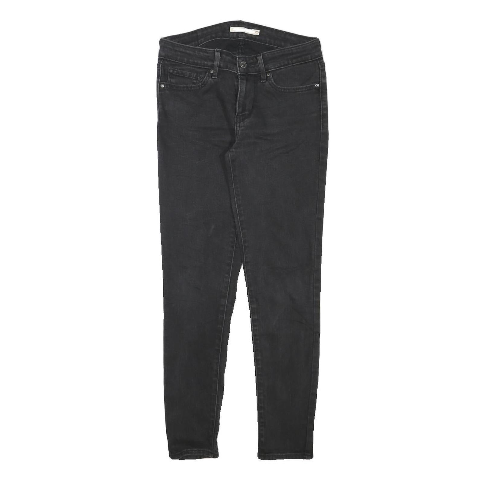 LEVI'S Womens Jeans Black Slim Skinny Denim W26 L26 Stretch Comfort Zip
