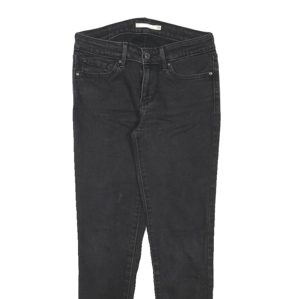 LEVI'S Womens Jeans Black Slim Skinny Denim W26 L26 Stretch Comfort Zip