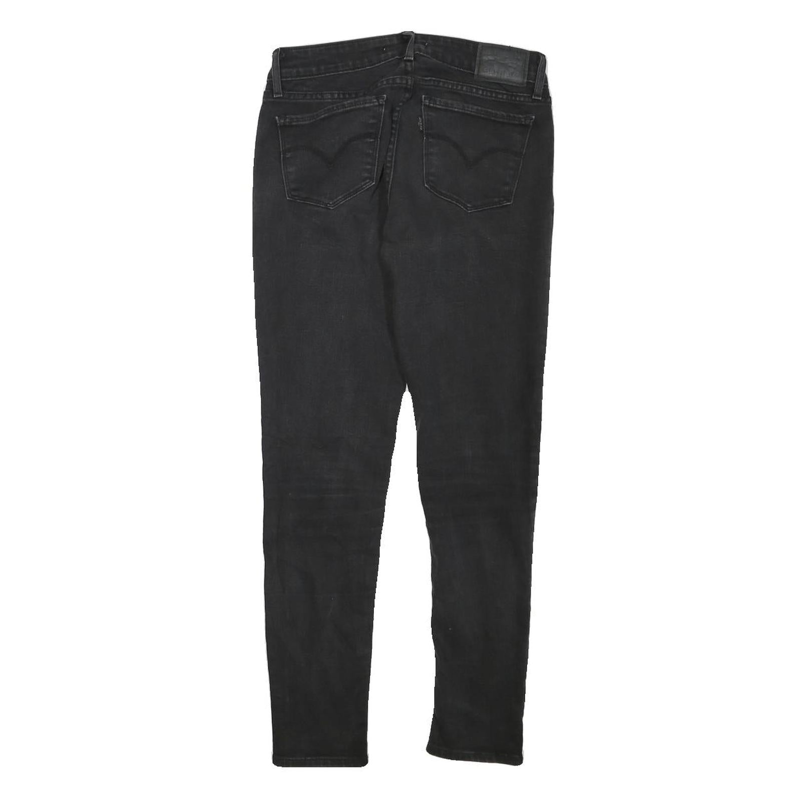 LEVI'S Womens Jeans Black Slim Skinny Denim W26 L26 Stretch Comfort Zip