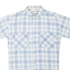L.A. GATE Mens Blue & White Check Shirt S Short Sleeve Cotton Casual Summer