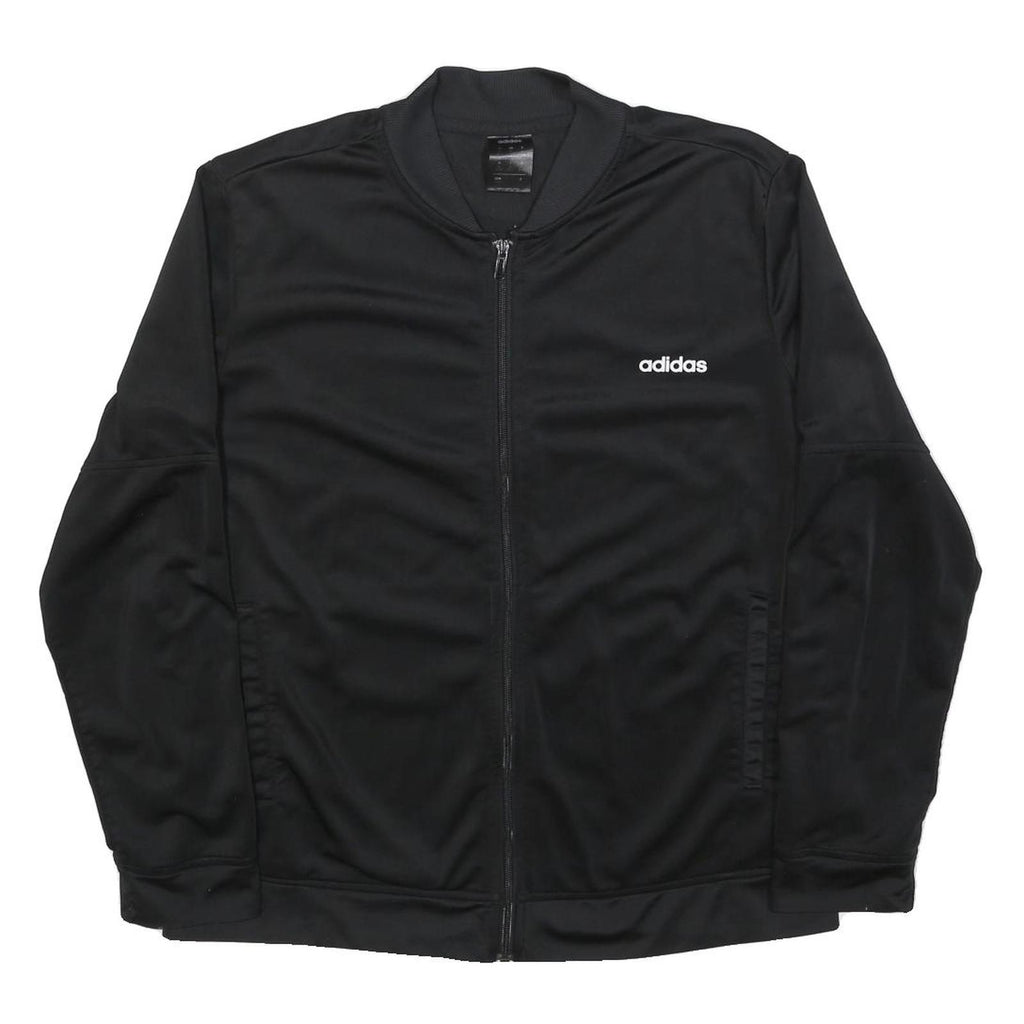 ADIDAS Womens Black Jacket XL Polyester Blend Plain Zip Track Style