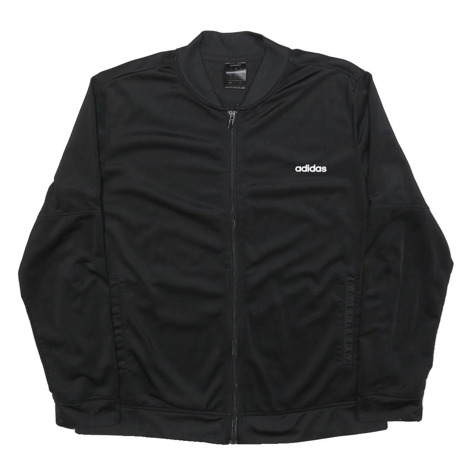 ADIDAS Womens Black Jacket XL Polyester Blend Plain Zip Track Style
