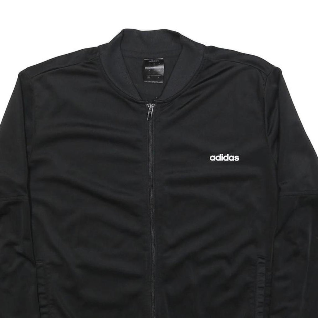 ADIDAS Womens Black Jacket XL Polyester Blend Plain Zip Track Style