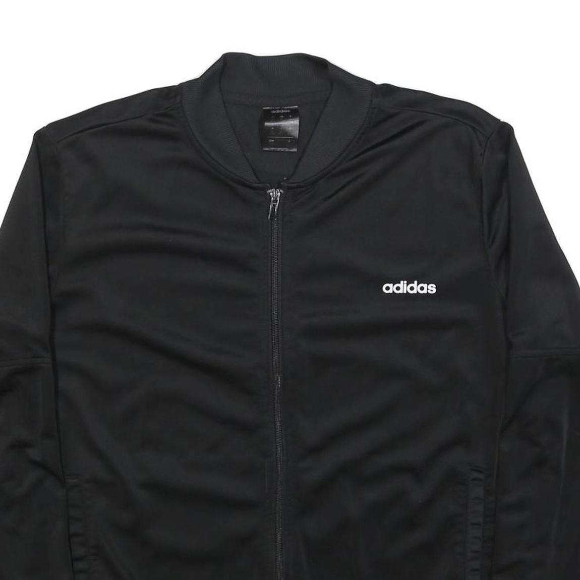ADIDAS Womens Black Jacket XL Polyester Blend Plain Zip Track Style