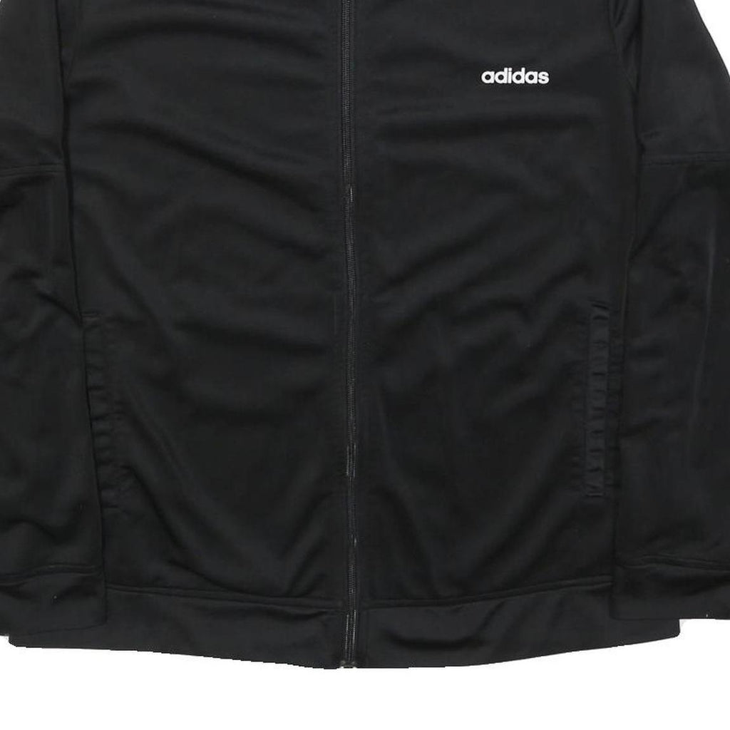 ADIDAS Womens Black Jacket XL Polyester Blend Plain Zip Track Style