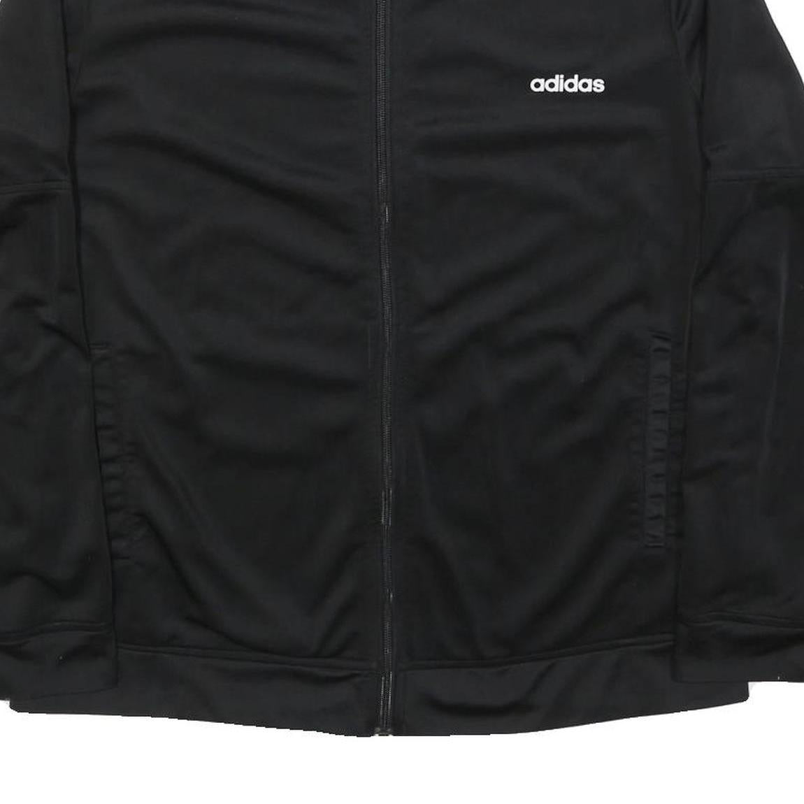 ADIDAS Womens Black Jacket XL Polyester Blend Plain Zip Track Style