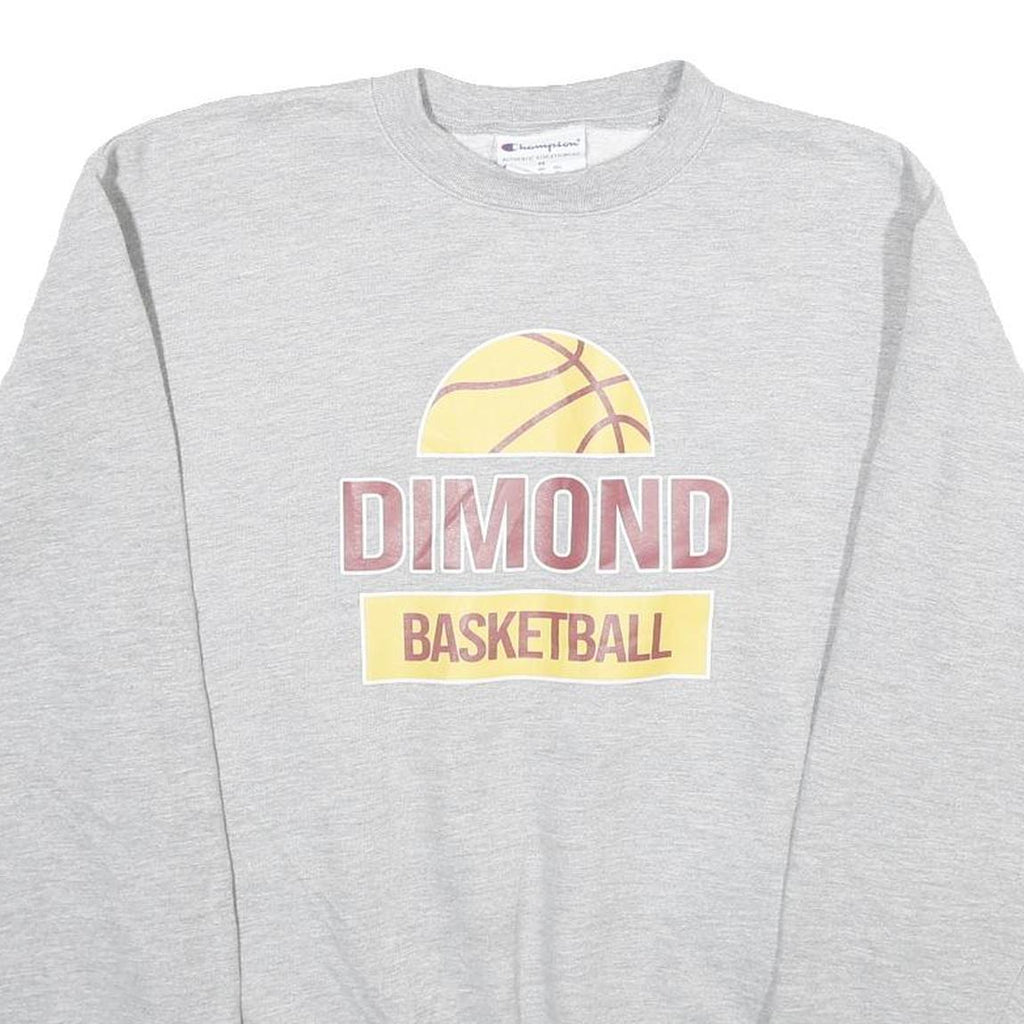 CHAMPION Mens Grey Dimond Basketball Crew Neck M Cotton Blend Sweatshirt