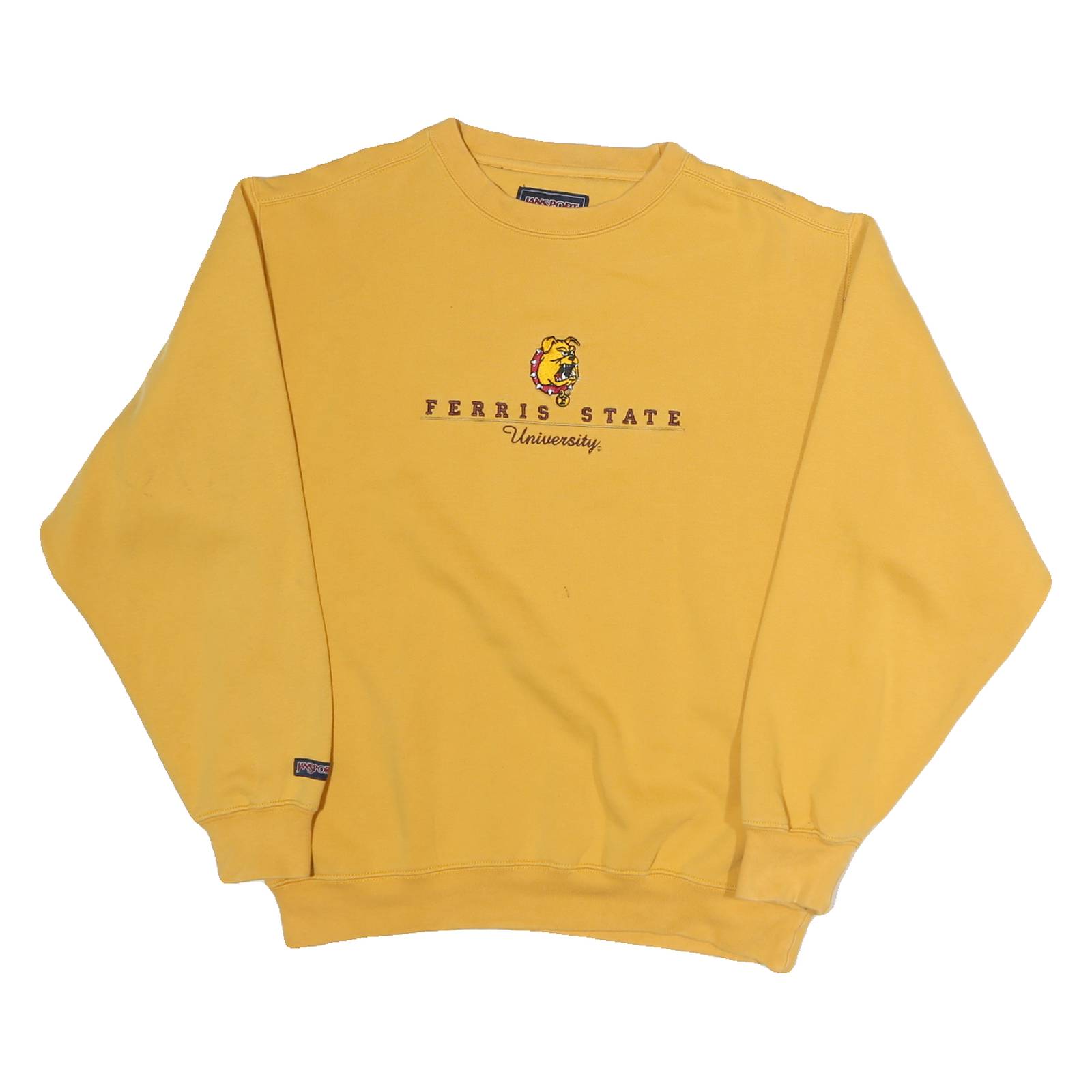 JANSPORT Womens Yellow Ferris State University Crew Neck M Cotton Sweatshirt