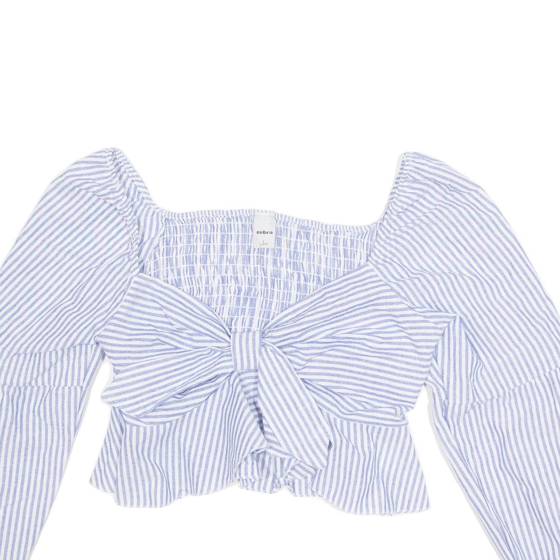 ZEBRA Cropped Womens Printed Top Purple Long Sleeve Striped L